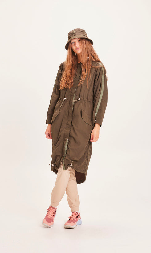 KnowledgeCotton Apparel ZARIA Lightweight Parka - GRS/Vegan Forrest Night
